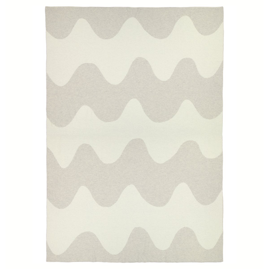Marimekko Lokki huopa neulottu 130x180 cm Beige-valkoinen