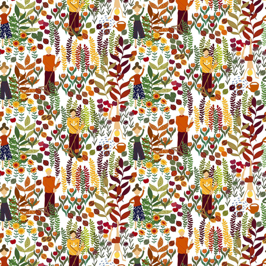Arvidssons Textil Trädgård kangas Ruoste
