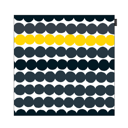 Marimekko Räsymatto tyynynpäällinen musta-harmaa-keltainen