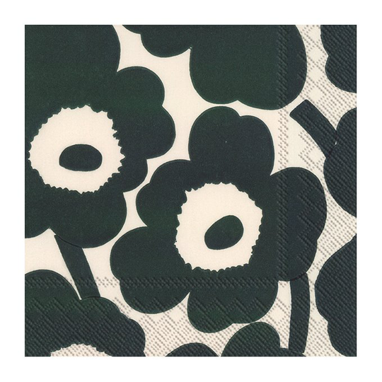 Marimekko Unikko servietti 33x33 cm 20-pakkaus Cream green