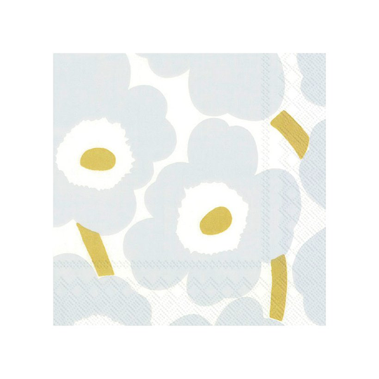 Marimekko Unikko servietti 33x33 cm 20-pakkaus White-silver