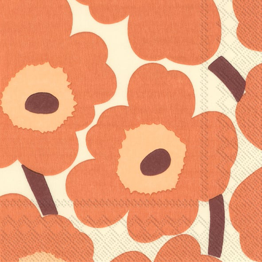Marimekko Unikko servietti 33x33 cm 20-pakkaus Cream-Terracotta