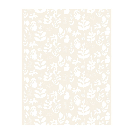 Marimekko Elokuun Varjot -kangas puuvillavoilee Beige-valkoinen