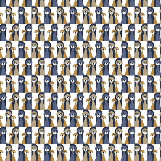 Arvidssons Textil Buster kangas Sininen-beige